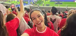 Yura Yunita nonton timnas di GBK