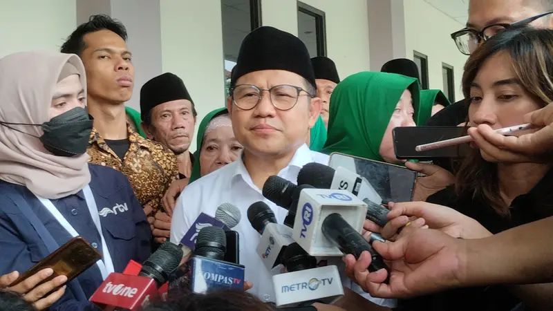 Calon wakil presiden (Cawapres) nomor urut satu Muhaimin Iskandar (Cak Imin) di Bekasi, Senin (18/12/2023).