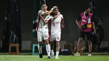 Pemain Garudayaksa FC, Alfin Kelilauw (kanan) dan Komang Tri Arta Wiguna merayakan gol pertama timnya ke gawang PSS Sleman dalam laga final Pegadaian Championship 2025/2026 di Stadion Maguwoharjo, Sleman, Yogyakarta, Sabtu (09/05/2026). (Bola.com/Abdul Aziz)
