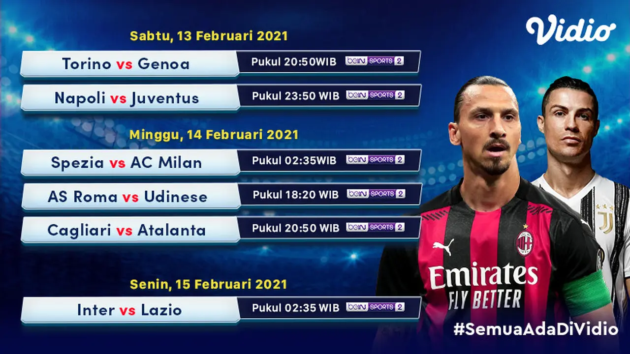 Jadwal Liga italia oekan ke-22