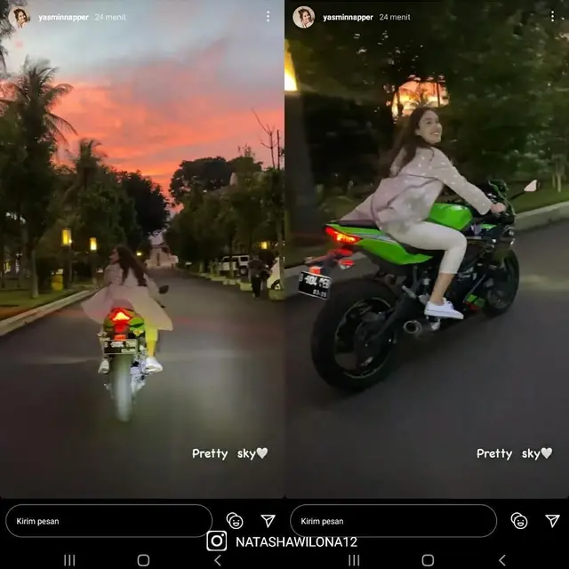 Totalitas Dalam Berakting, Ini 6 Potret Yasmin Napper saat Naik Motor Gede