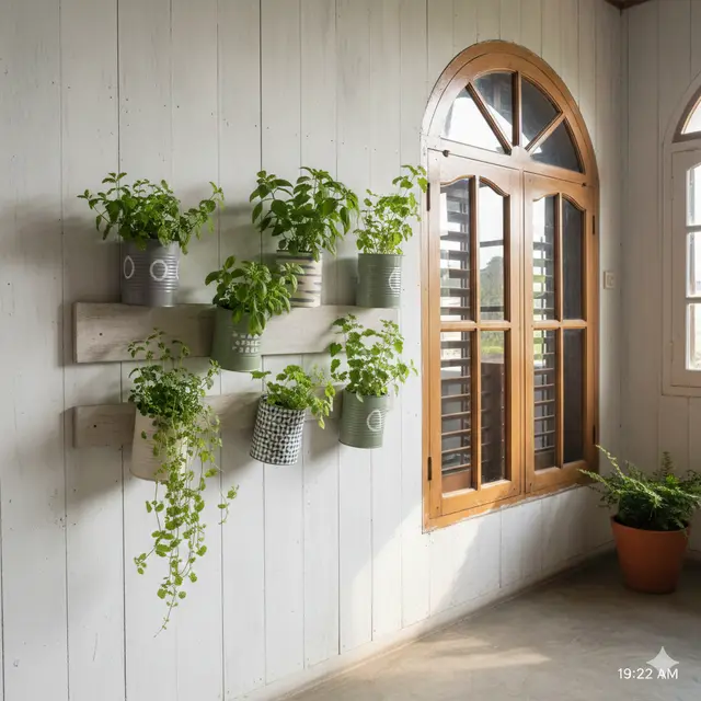 Model Pot Tanaman Dinding dari Barang Bekas Dapur Rumah (Foto: Gemini AI)
