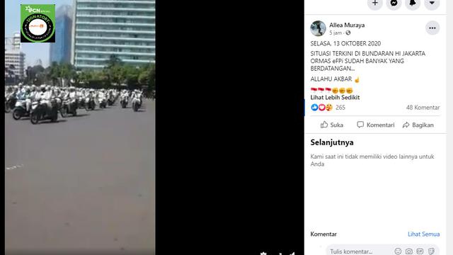 Klaim Video Rombongan Bermotor FPI saat Demonstrasi 13 Oktober 2020