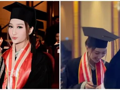 Ini adalah momen Sandrina Mazaya menerima ijazah. Meski videonya hanya beberapa detik saja, namun terekam dengan baik momen bahagia Sandrina. Kenakan toga dan jubah wisuda adalah impian semua mahasiswa, tak terkecuali dengan Sandrina Mazaya. Kerja kerasnya selesaikan tugas akhir terbayar, Sandrina tak bisa sembunyikan wajah bahagianya yang terpancar jelas. (Liputan6.com/IG/@sandrinamazayya)