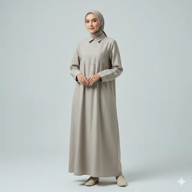 Rekomendasi Dress Panjang Muslim Bahan Linen Kombinasi Bordir Simple Terbaik 2025. Gemini