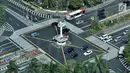 Kendaraan saat melintas di simpang Tugu Jam MH Thamrin, Jakarta, Kamis (23/8). Pemprov DKI Jakarta melakukan penataan ulang sarana umum di persimpangan sepanjang Jalan MH Thamrin-Sudirman.(merdeka.com/ Iqbal S. Nugroho)
