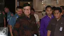 Mendagri, Tjahjo Kumolo usai mengikuti Rapim Kemenhan RI tahun 2017 di Jakarta, Kamis (12/1). Rapat dihadiri sejumlah menteri serta Kepala Staff Angkatan dan berlangsung tertutup. (Liputan6.com/Helmi Fithriansyah) 