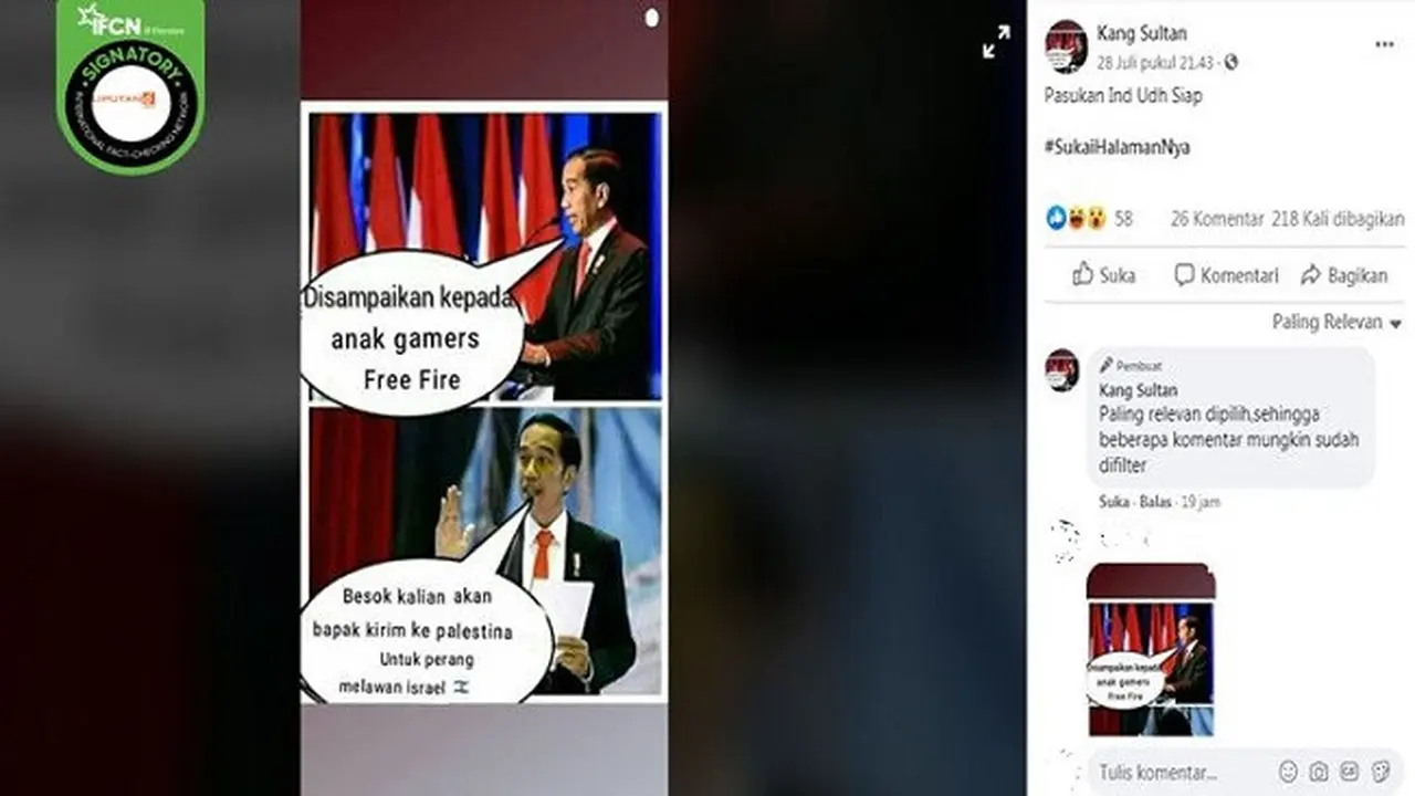 Gambar Tangkapan Layar Kabar Hoaks Tentang Jokowi