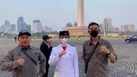 Qyara Maharani Putri, Paskibraka Nasional tahun 2022 asal Garut, sebelum menjalankan tugasnya sebagai pasukan inti pembawa sang saka merah putih dalam perayaan ke-77 HUT RI di Istana Negara pagi tadi. (Liputan6.com/Jayadi Supriadin)