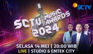 SCTV Music Awards 2024 akan berlangsung di Studio 6 Emtek City-Jakarta pada hari Selasa, 14 Mei 2024 LIVE pukul 20.00 WIB. (Dok. via SCTV)