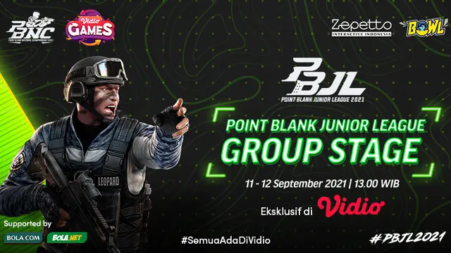 Live Streaming Kompetisi Point Blank Junior League Fase Grup di Vidio, 11-12 September 2021