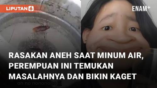 VIDEO: Rasakan Aneh Saat Minum Air, Perempuan Ini Temukan Masalahnya dan Bikin Kaget