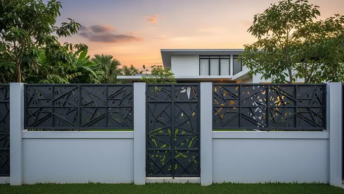 Model Pagar Besi dengan Dinding Beton Minimalis/ Ilustrasi AI