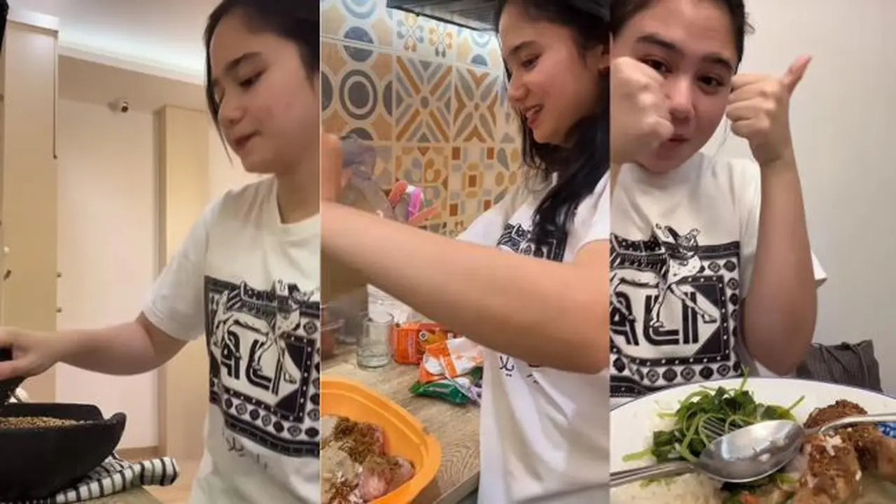 Tissa Biani antusias siapkan sahur. (credit:tiktok.com/@tissabianiazzahra)