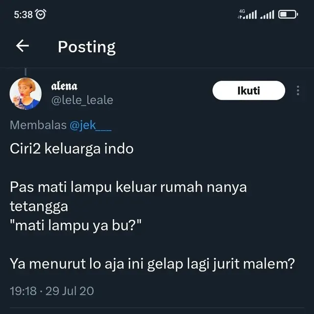 6 Cuitan ‘Ciri-ciri Keluarga Indo’ ketika Mati Listrik Ini Benar Adanya