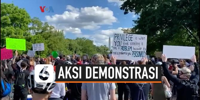 VIDEO: Demonstran Dekati Area Gedung Putih, Aparat Semprot Cairan Merica