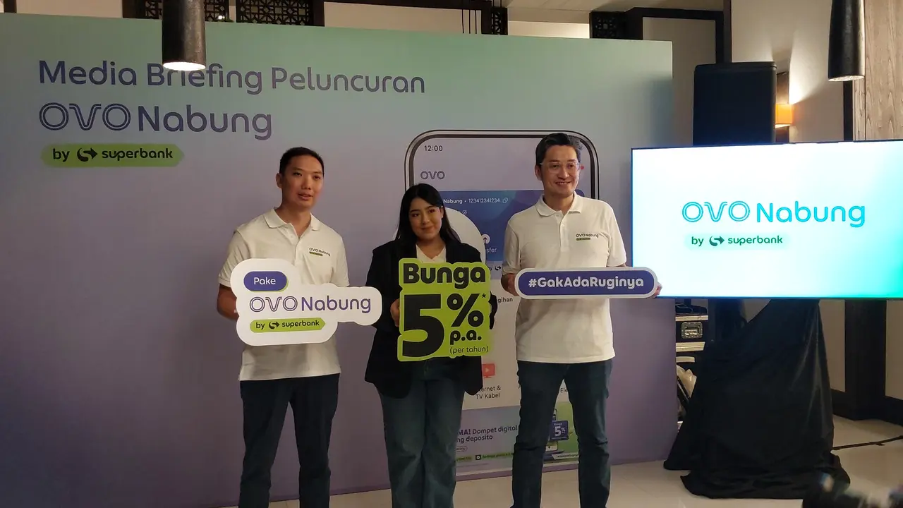 Superbank dan OVO resmi berkolaborasi dengan meluncurkan fitur baru OVO Nabung by Superbank. (Arief/Liputan6.com)
