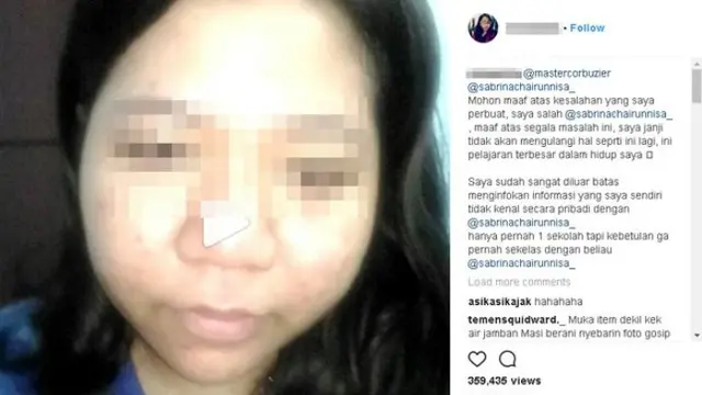 Jera, M akhirnya minta maaf pada Deddy dan Sabrina © instagram.commitalamtia
