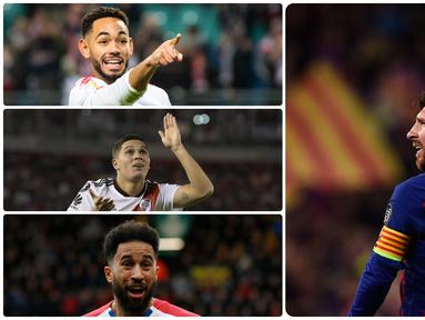 Bintang Barcelona, Lionel Messi, masuk dalam nominasi peraih pengghargaan FIFA Puskas Award 2019. Selain Messi, terdapat 8 nama lainnya. Berikut Messi dan 8 calon peraih FIFA Puskas Award. (Foto kolase AFP)