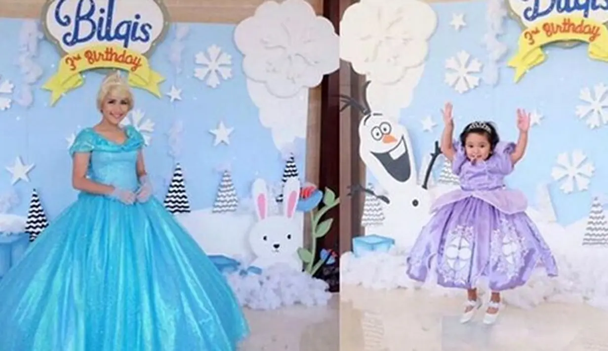 Penyanyi dangdut Ayu Ting Ting kembali merayakan ulang tahun ketiga buat putri semata wayangnya, Bilqis Khumairah Razak. Acara berlangsung meriah disebuah hotel di kawasan Margonda. (Instagram/bilqis3rdbirthday)