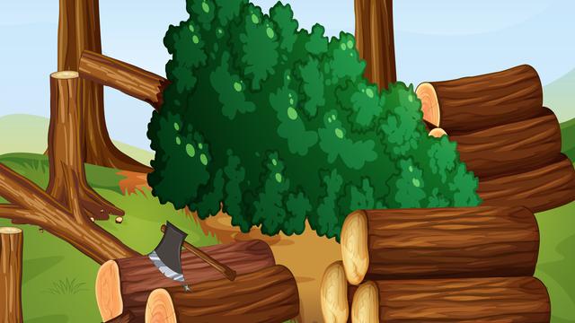 Ilustrasi penebangan pohon di pemukiman