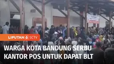 Kantor Pos Pusat di Jalan Asia Afrika Bandung, Jawa Barat, Jumat (26/11) siang diserbu ribuan warga Kota Bandung. Warga rela antre berjam-jam untuk mendapatkan giliran menerima pembagian BLT tahap 2 senilai sekitar Rp 1,2 juta.
