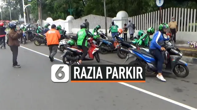 VIDEO: Razia Parkir, Puluhan Ojol Panik