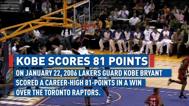 VIDEO: Aksi Spektakuler Kobe Bryant Cetak 81 Poin Lawan Raptors