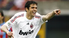 Milan's forward Ricardo Kaka of Brazil jubilates after he scores againtst Catania during their Serie A football match at Massimino Stadium in Catania on May 3, 2009. AFP PHOTO / Marcello PATERNOSTRO 