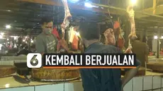 Usai melakukan aksi mogok tiga hari terakhir, sejumlah pedagang daging sapi di Pasar Tradisional Anyar, Tangerang, Banten, kembali berjualan. Meski begitu, para pedagang mengaku harga sapi tidak juga mengalami penurunan.
