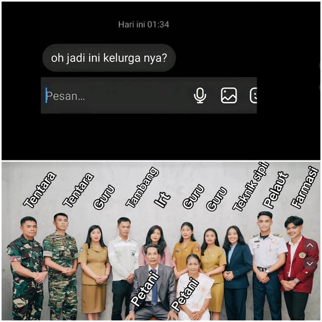 Ayah Ibunya Petani, Momen Foto Keluarga dengan Berbagai Profesi Ini Bikin Salut