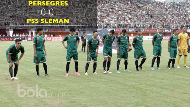 Duel antara Persegres Gresik United melawan PSS Sleman berakhir imbang 0-0
