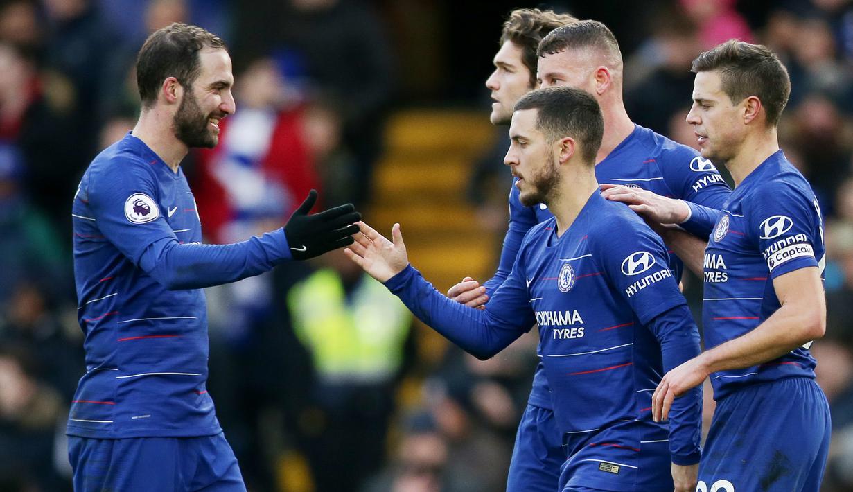 1. Chelsea - The Blues menjadi klub terboros sepanjang bursa transfer musim dingin 2018/2019. Chelsea menggelontorkan 73 juta euro untuk membeli 7 pemain, yang termahal adalah Christian Pulisic seharga 50 juta euro. (AFP/Daniel Leal-Olivas)