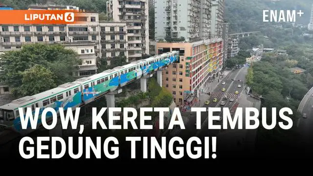 VIDEO: Pemandangan Langka! Kereta Bisa Tembus Gedung Apartemen