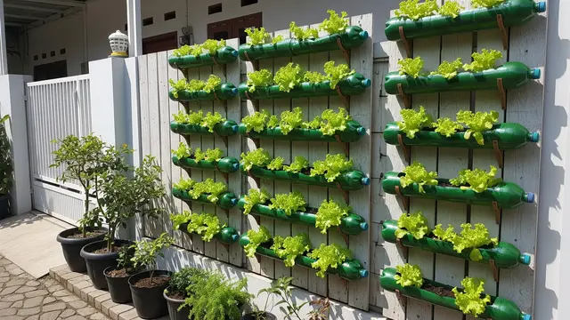 Kebun Sayur Selada dari Botol Bekas yang Cocok untuk Hiasan Teras
