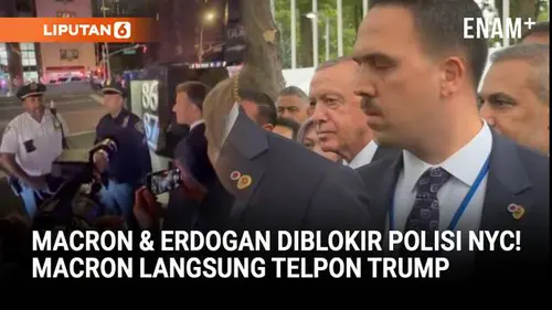 VIDEO: Macron &amp; Erdogan Dicegat Polisi di New York, Macron Telepon Trump