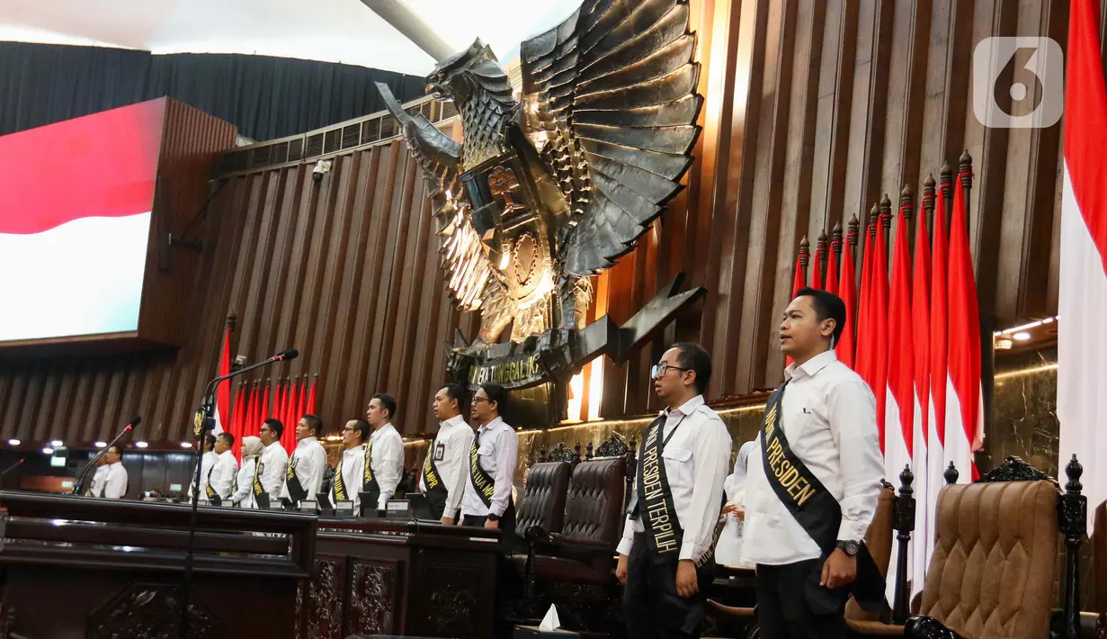 Sebelumnya, pada Jumat (18/10/2024) sudah dilaksanakan gladi kotor pelantikan presiden dan wakil presiden terpilih. (Liputan6.com/Herman Zakharia)