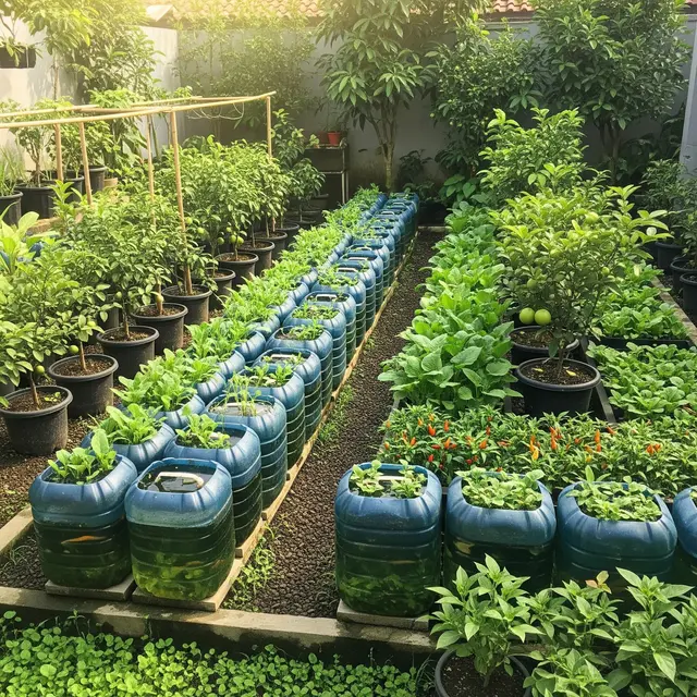 Ide Halaman Rumah Produktif dengan Ternak Ikan Gabus Galon, Sayur dan Buah