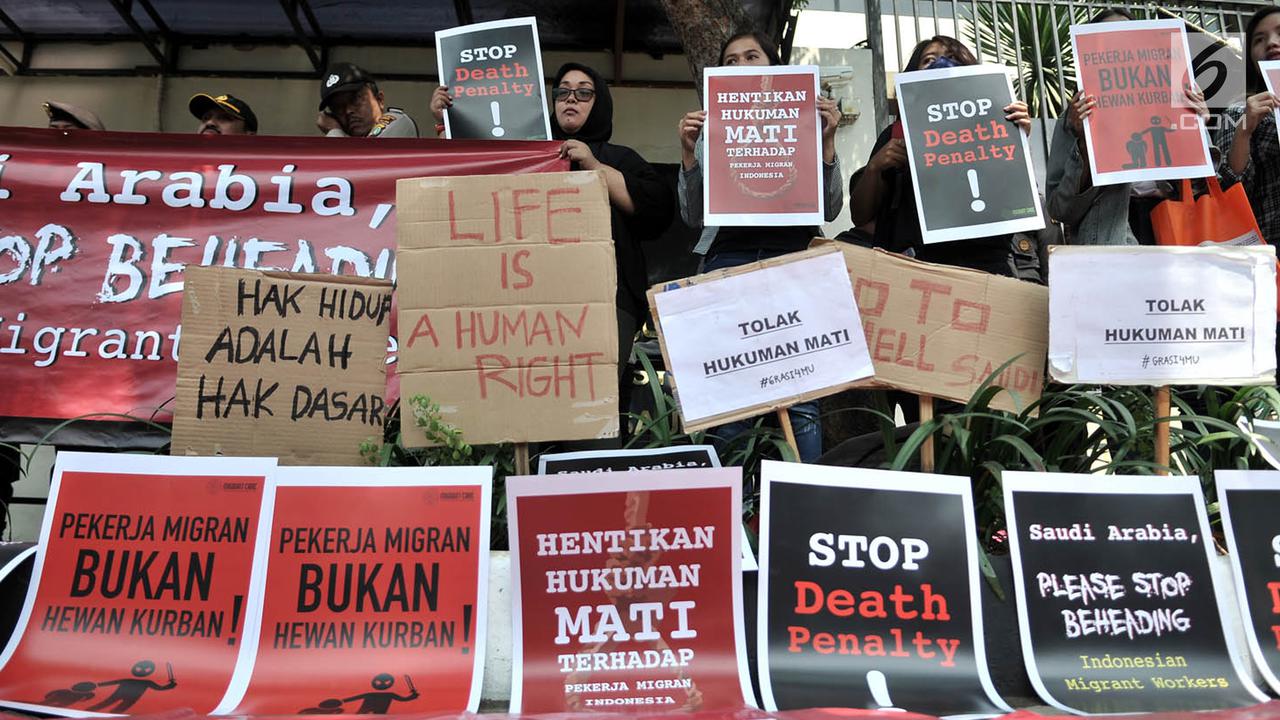 Aksi di Kedubes Arab Saudi Protes Eksekusi Mati Misrin