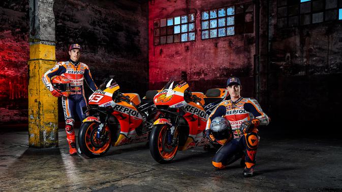 Repsol Honda resmi meluncurkan tunggangan yang akan digunakan Marc Marquez dan Pol Espargaro di MotoGP 2021. (dok. Repsol Honda)