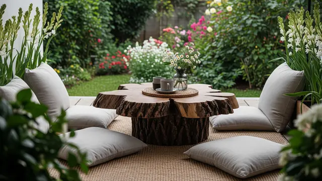 Teras Lesehan Menghadap Kebun Bunga