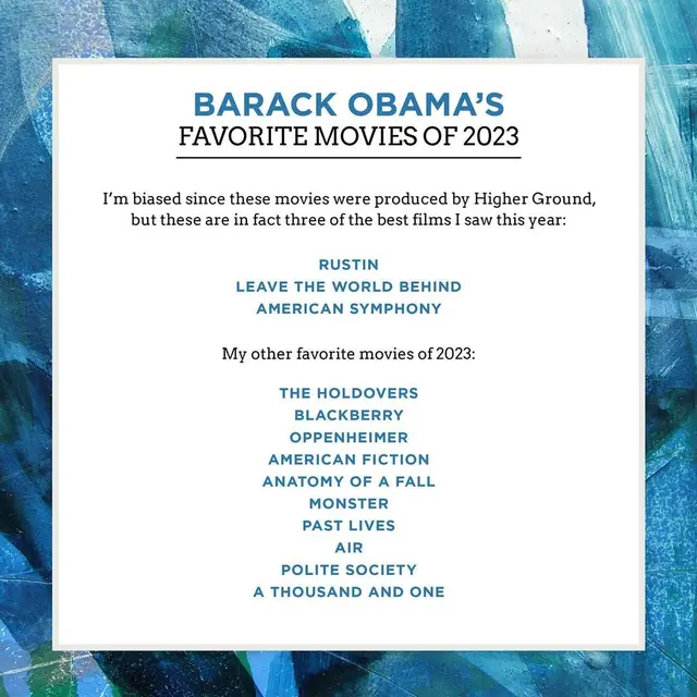 Monster masuk daftar film favorit Barack Obama. (Foto: Dok. Instagram @barackobama)