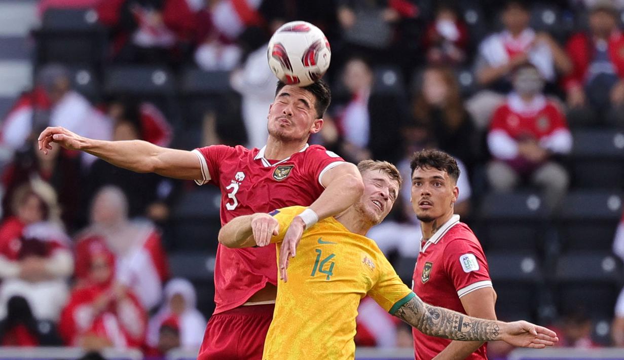 Australia menjadi tim selanjutnya yang berpredikat sebagai tim langganan Piala Dunia di Grup C putaran ketiga Kualifikasi Piala Dunia 2026 zona Asia. Australia tercatat telah mencatatkan 6 kali penampilan di Piala Dunia, yaitu pada 1974, 2006, hingga saat 2024. Pencapaian terbaik mereka adalah bermain di babak 16 besar. (AFP/Giuseppe Cacace)