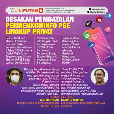 Infografis Desakan Pembatalan Permenkominfo PSE Lingkup Privat. (Liputan6.com/Trieyasni)