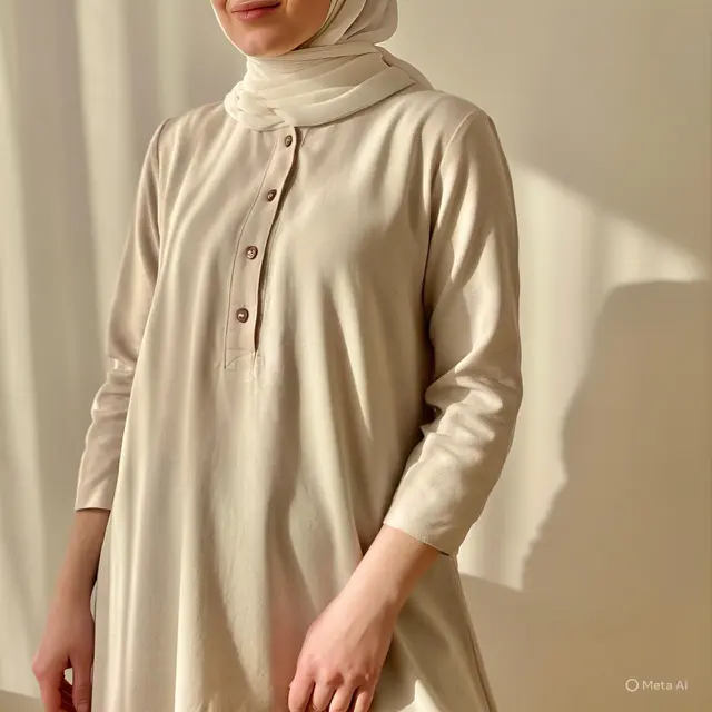 Tunik Full Button dengan Siluet Lurus