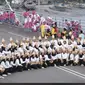Tim senam 'Bedincak' dari Kemenkumham Babel yang terdiri dari 80 orang pegawai turut hadir memeriahkan Peringatan Hari Lahir Pancasila yang dipusatkan di kawasan Jembatan Emas Pangkalpinang. (Foto: Kemenkumham)