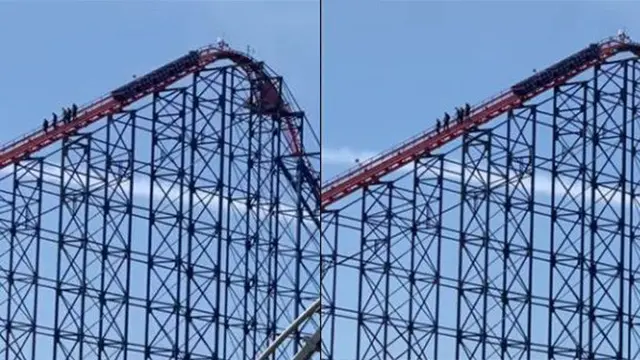 Ilustrasi penumpang turun dari roller coaster di Inggris