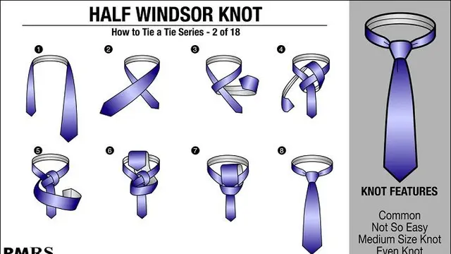 Cara membuat dasi segitiga: Half Windsor Knot