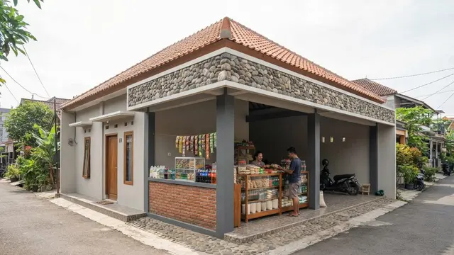 Rumah Plus Warung yang Hemat Biaya dan Fungsional