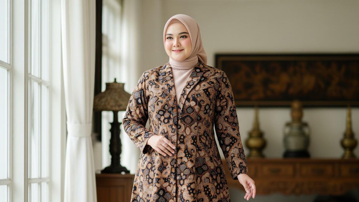 7 Model Gamis Batik Blazer Syari Size Besar, Pilihan Modis untuk Tampil Anggun di 2025